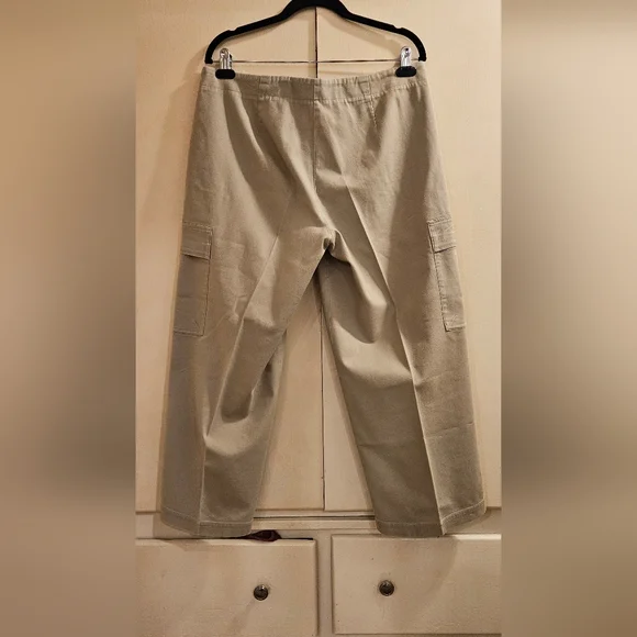 Eileen Fisher Women’s Cargo Pants Beige Wide Leg Size M - Picture 2 of 7